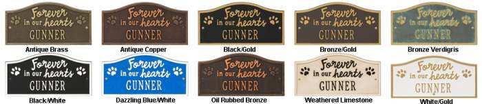 Forever in Our Hearts Personalized Pet Memorial Wall or Ground Plaque